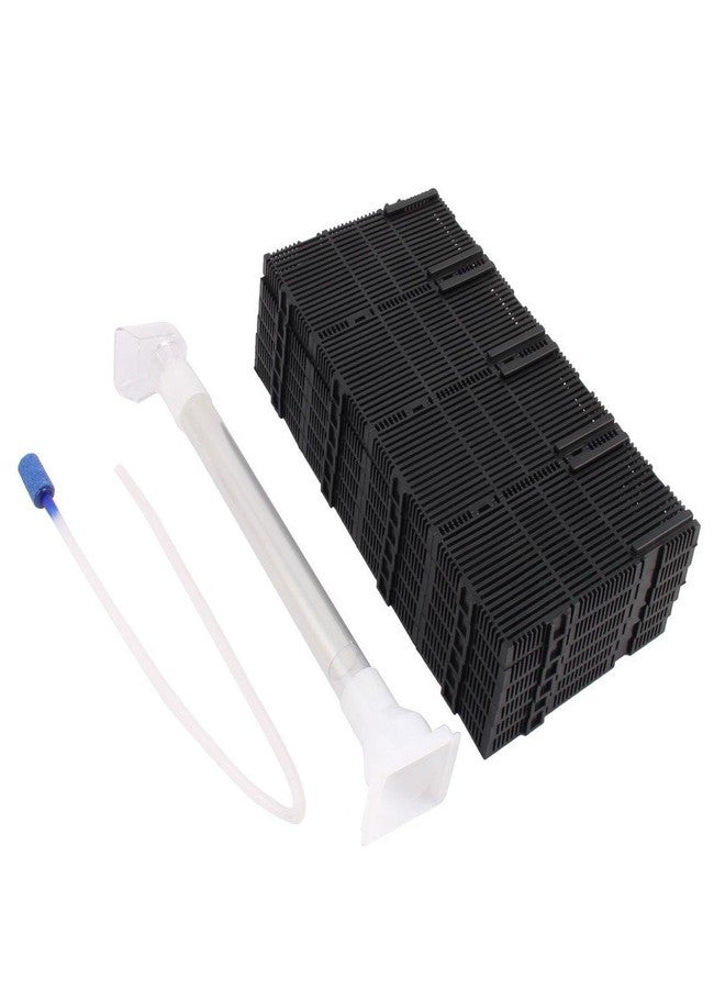 XMHF Aquarium Fish Tank Undergravel Plastic Filter Board Air Tube 28pcs Black - Image 2